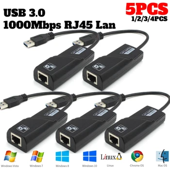 1/5PCS 1000Mbps USB3.0 קווי כרטיס רשת USB ל-Rj45 Lan רשת Gigabit Ethernet מתאם למחשב Macbook Windows מחשב נייד