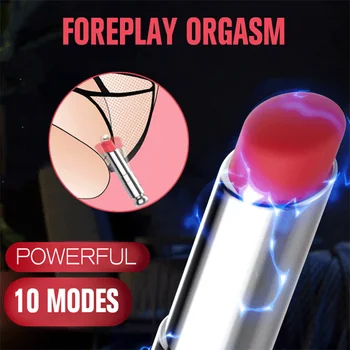 10 מצבי נטענת שפתון ויברטור צעצוע מין עבור נשים Vibraing כדור נקבה משחק מקדים אורגזמה של דגדגן חנות סקס