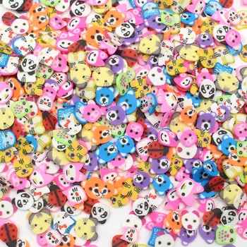100 גר ' /הרבה מגוון חיות פרוסות חימר פולימרי דוב חמוד סוכריות רכות כלי חרס עבור צעצועים קישוט DIY אמנות מילוי אבזרים