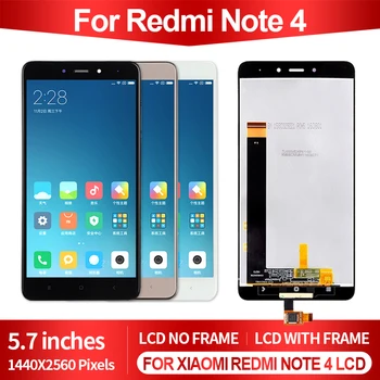 1PCS נבדק 5.5 אינץ ' עבור Xiaomi Redmi Note 4 מסך מגע lcd דיגיטלית הרכבה על Redmi Note 4 Pro תצוגה עם מסגרת