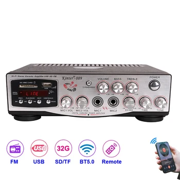 2*60W רדיו FM נגן Mp3 אודיו Bluetooth תואם-מגבר כוח סטריאו אקולייזר HiFi קריוקי דיגיטליות מפענח Mp3 Music AMP