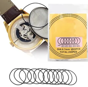 200Pcs/תיק לצפות O-טבעת גומי עמיד למים שעון הכיסוי האחורי אטמים שעון תיקון כלי שען עובי 0.7 מ 