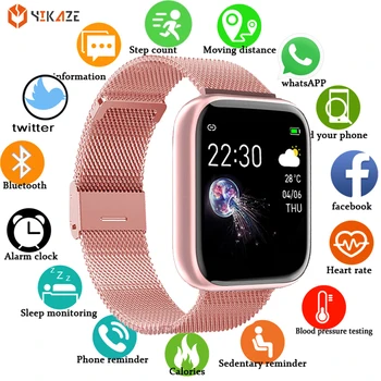 2021 שעון חכם גברים, נשים, לחץ דם קצב הלב כושר גשש עמיד למים ספורט Smartwatch שעון לאייפון אנדרואיד IOS