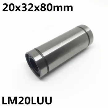 2pcs LM20LUU ארוך סוג 20x32x80mm 20mm מיסב ליניארי ליניארי מדריכים ליניארי אופטי ציר הכיוון.
