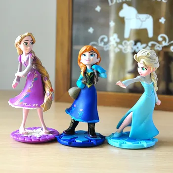 3Pcs/lot מלכת השלג להבין קפוא אנה אלסה רפונזל נסיכת קרח מודל צעצועים מתנות