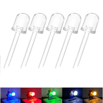 50PCS 10mm LED דיודה מבחר ערכת בודדים Muticolor דיודות פולטות אור לבן אדום ירוק כחול צהוב מגוון נורות מנורות