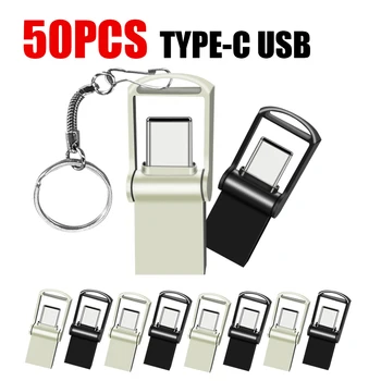 50PCS סוג C USB2.0 כונן פלאש 4GB 8GB 16GB 32GB 64G 128GB עבור Andriods החכם זיכרון MINI Usb מקל חינם סמל מותאם אישית