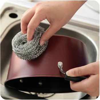 6Pcs נירוסטה ניקוי הכדור מברשות ניקוי ביתיים מוצרים לשטיפת כלים ספוגים עם חוט כלי מטבח.