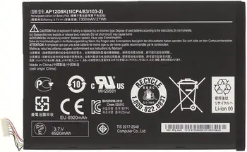 AP12D8K סוללה של מחשב נייד עבור Acer Iconia Tab W510 W510P W510-1431 W510-1620 W510P-1867 P3-171 A3 (A3-A10)（3.7 V 7300mAh 27Wh）