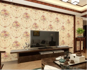 beibehang בולטות בולטות עבה בסגנון אירופאי השינה טלוויזיה ספה רקע מלון מסדרון טפט נפח