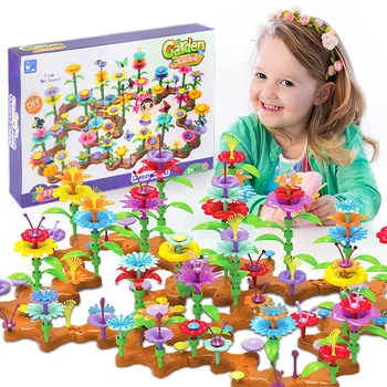 DIY פרח גן לבניית צעצועים, גדל פרח רחובות Playset עבור ילדים, גן חינוך מסודר לכל גיל 3-7 שנים בנים בנות