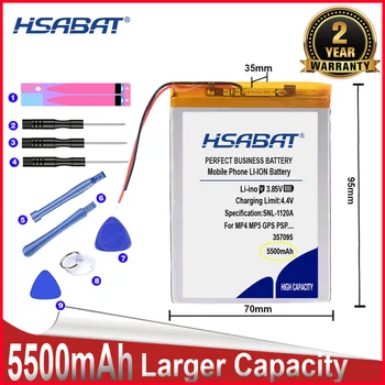 HSABAT 0 מחזור 5500mAh 357095 סוללה עבור tablet pc 7 אינץ MP3 MP4 357096 באיכות גבוהה החלפת מצבר