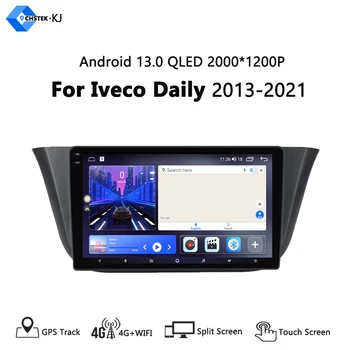 IPS רדיו במכונית אנדרואיד 13 אוטומטי נגן וידאו עבור Iveco Daily 2013 - 2021 GPS מולטימדיה Autoradio מסך מגע כל אחד לא 2 Din