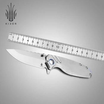 Kizer סכין טקטי Ki3624A1 טי-אן 2023 חדש טיטניום ידית הסכין עם S35VN להב פלדה קמפינג כלים