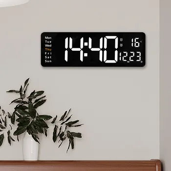 LED קיר שעון דיגיטלי תצוגה גדול על הקיר שלט זמני פגישה בשבוע אזעקות כפולה אלקטרונית הבית השעון עיצוב הבית