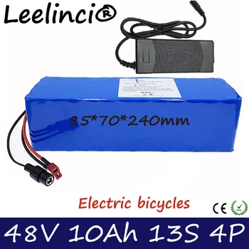 Leelici 48V 10ah ליתיום סוללה 18650 BMS ו-13 יון Li Batterie רבי עוצמה 500W אופניים חשמליות אופנועים 2A