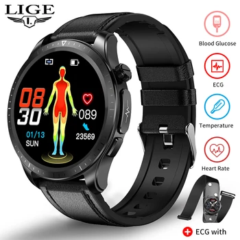 LIGE חדשה א+AFE שעון חכם עבור אנשים 5.1 Bluetooth שיחה IP68 שעונים עמיד למים ספורט כושר Smartwatch אדם Relogio Masculino