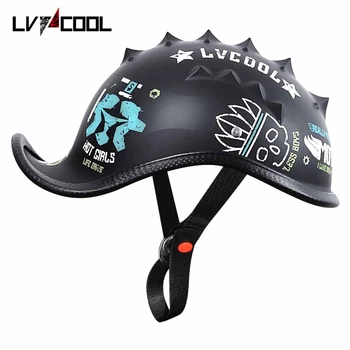 LVCOOL 2023 כובע בייסבול קסדת אופנוע בציר קסדות הקיץ פתוח הפנים הקטנוע על סיירת המסוק גברים, נשים, F סוג-מ