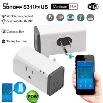 Sonoff S31 לנו 15a מיני Wifi חכם Wifi שקע הביתה צריכת חשמל למדוד לפקח על שימוש App מרחוק Ifttt שליטה עם אלקסה