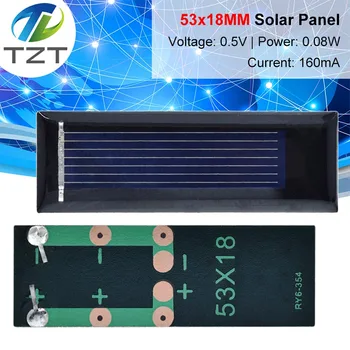 TZT 0.5 V 100mA 0.08 W 53*18MM פאנל סולארי אפוקסי Polycrystalline DIY סוללה מטען מיני סולארי נייד חם מכירה