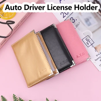 אוטומטי נהג בעל רישיון עסק בעל כרטיס יוניסקס מוצק צבע המכונית-מכסה עבור מסמכים מעצבים כיכר נסיעות הארנק