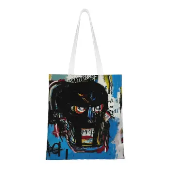 אופנה Doomsquiat גרפיטי אמנות קניות שקיות מחזור ז ' אן מישל Basquiats בד מצרכים כתף קונה תיק