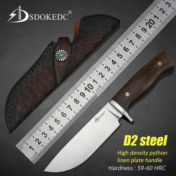 איכות גבוהה D2 פלדה ציד הישרדות סכינים קמפינג שירות טקטי EDC כלי ביד קבוע להב הסכין חיצוני