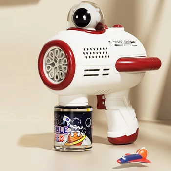 ארנב אסטרונאוט טילים בועה האקדח ילדים אוטומטי קריקטורה המטוס בועות סבון, מכונת קיץ חיצונית מסיבת יום הולדת צעצוע