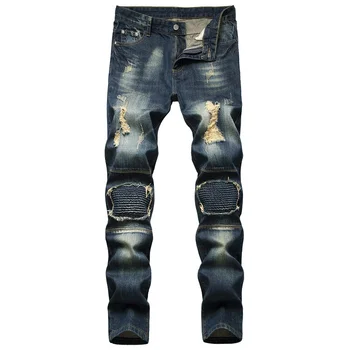 ג 'ינס מעצבים חור ג' ינס באיכות גבוהה קרע של גברים גודל 28-38 40 42 2023 סתיו אביב היפ הופ פאנק אופנת רחוב