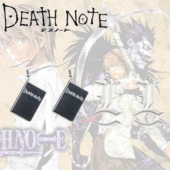 האנימה Death Note Ryuuku זרוק עגילים שחורים ספר לב כפול L עגילי גברים נשים קוספליי תכשיטים מתנות יום הולדת