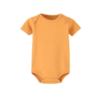 היילוד קצר שרוול סרבל תינוק משולש רומפר כותנה תינוק בגד ילד ילדה הבגדים הלבשת לילה מוצק צבע דברים.