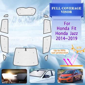 המכונית חלון מלא שמשיה עבור הונדה Fit אביזרי הונדה ג ' אז החיים 2014~2019 GK5 חלון המכונית מגן שמשיה מכסה אביזרים