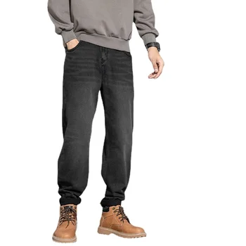 הסתיו והחורף באיכות גבוהה יפנית רטרו שטף גדול גודל ג 'ינס מכנסיים של גברים אמריקאים ישר ג' ינס