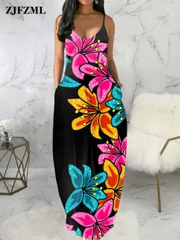 וינטג ' פרחוני מותיר הדפסה חתיכה אחת שמלת קיץ לנשים עמוק צוואר V שרוולים קאמי השמלה עממית בסגנון Vestidos עם כיס