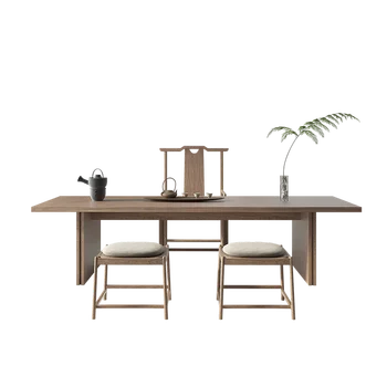 חדש בסגנון סיני מעץ מלא שולחן כיסא-סט בסגנון סיני זן Tea Tea אור יוקרה Office Home