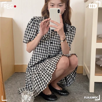 חצאית שמלות קיץ 2023 עיצוב חדש נשים קוריאה יפן אביזרי סגנון בגדי וינטאג', שמלת החולצה קפלים