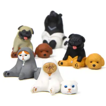 חתול חמוד הכלב דוב דגם צעצוע קישוט נוף מיניאטורי אוסף אספקה בובה חמודה מודל עבור Office קישוט הבית צעצוע מתנות