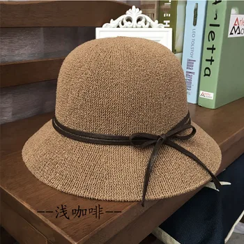 יפנית ספרותית דייג כובע נשי קיץ נסיעה מקרית קרם הגנה כובע המצחייה הגירסה הקוריאנית של כל דבר מוצק צבע שמש