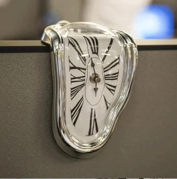 יצירתי מושב פיתול שעון נמס שעון של שולחן ישר זווית רטרו דפורמציה הרומית Numerber שעונים למשרד עיצוב הבית