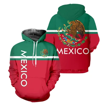 מקסיקו דגל 3D אופנה בכל רחבי מודפסות חולצות קפוצ ' ון גברים, נשים, Harajuku מזדמן Sweatshits מנופחים Pullovers Dropshipping