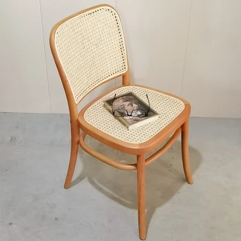 נורדי יומן קש כסאות אוכל מודרניים פשוטים בבית הכסא במטבח ריהוט ראטן כיסאות חדר תה מחקר כיסא משרדי