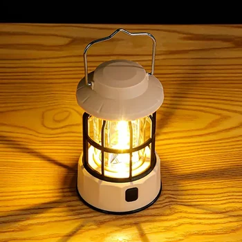 נייד חדש קמפינג רטרו המנורה נטענת USB וינטג ' אוהל קמפינג תאורה לקישוט הגינה ברחוב נתיב הדשא אור