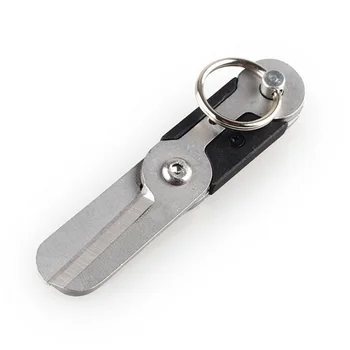 נירוסטה נסיעות טיול מחנה לחתוך מפתח כלי edc חיצונית טבעת גאדג ' ט מחזיק מפתחות קאטר כיס מיני האביב ציוד שרשרת מקפלים מספריים