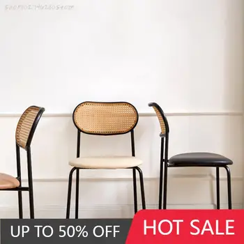 סגנון וינטג האוכל כיסאות עור עיצוב מינימליסטי נוח כסאות אוכל במסעדה Cadeira דה בג ריהוט הבית