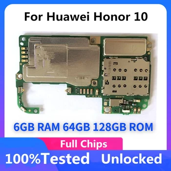 סמארטפון Huawei כבוד 10 לוח האם המקורי אנדרואיד מערכת 6GB 4GB RAM 64GB 128GB ROM עבור Huawei Honor 10 לוח