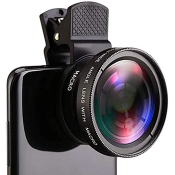 עין דג טלפון עדשה, 0.45 X טלפון עם מצלמה HD עדשת מאקרו קליפ עדשה עדשה רחבה זווית עדשה עבור הטלפון הנייד של המצלמה