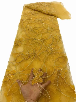 פיצוץ תלת-מימדי פרפר רשת רקמה בד אופנה, high-end צינור חרוז חרוז רקמה שמלות ערב