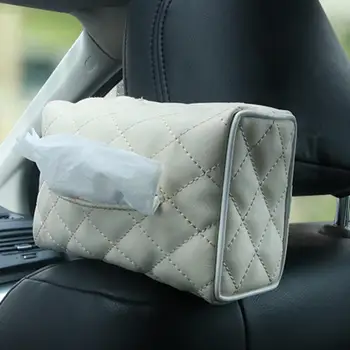 רכב רכב רכב דמוי עור רוכסן רקמות תיבת מפית אחסון מחזיק נייר