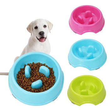 שימושי נגד לחנוק את הכלב האכלה קערות פלסטיק חילזון צורה לאט לאט לאכול, למנוע השמנת יתר תזונה בריאה הכלב אביזרים
