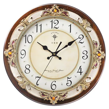 שעון קיר וינטג ' סלון עץ שעונים בסגנון אירופאי שקט שעון יצירתי לופט Relogio De Parede עיצוב הבית SC352